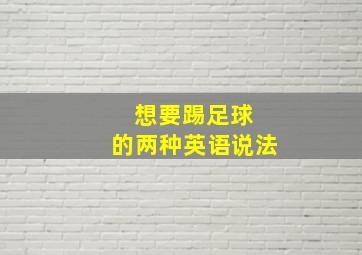 想要踢足球 的两种英语说法